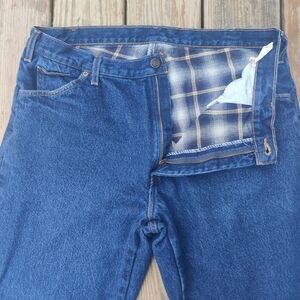 Dickies Flannel Lined Jeans Mens 38x32 Relaxed Fit Work Wear Ranch Cabincore